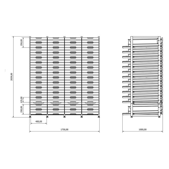 Sybtmz 60.10.04 Dört Üniteli Çekmeceli Eczane Rafı