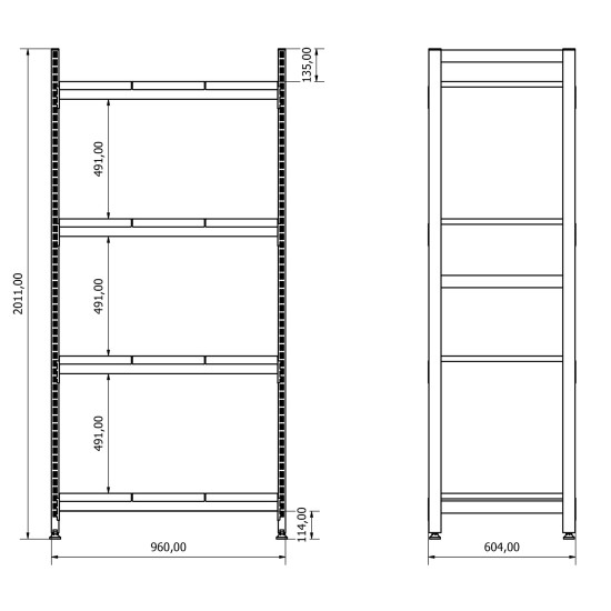 Sybtmz 36.70.01 Çelik Malzeme Rafı