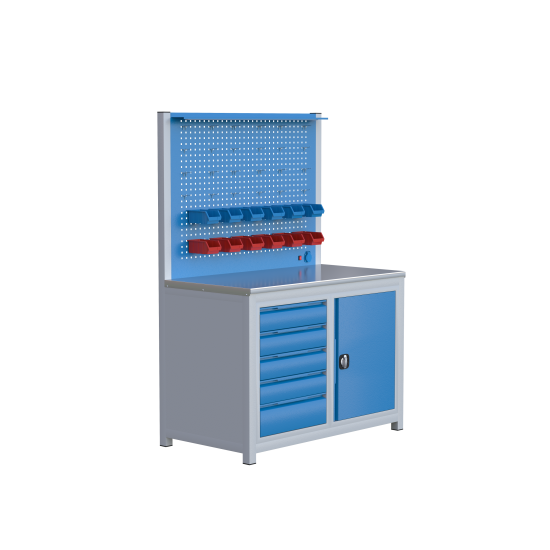 Sybtmz 1.30MT 5 ÇEKMECELİ VE DOLAPLI ÇALIŞMA TEZGAHI