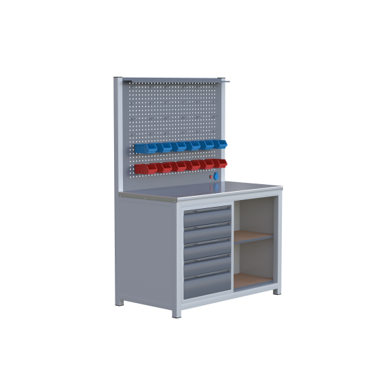 Sybtmz 1.30MT 5 ÇEKMECELİ  RAFLI ÇALIŞMA TEZGAHI