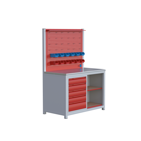 Sybtmz 1.30MT 5 ÇEKMECELİ  RAFLI ÇALIŞMA TEZGAHI