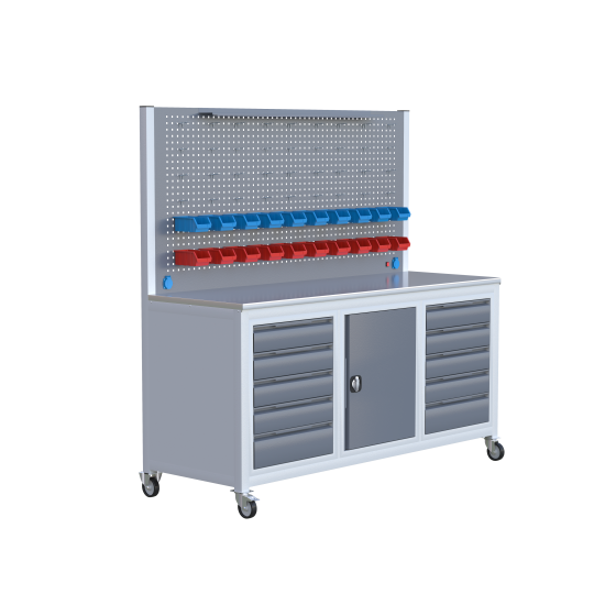 Sybtmz 2MT 10 ÇEKMECELİ DOLAPLI TEKERLEKLİ ÇALIŞMA TEZGAHI