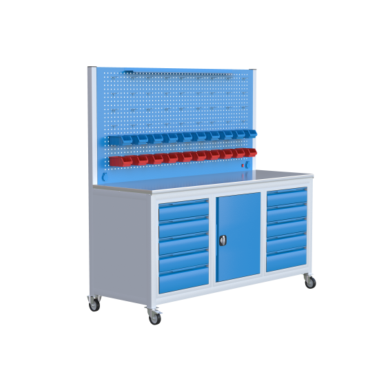 Sybtmz 2MT 10 ÇEKMECELİ DOLAPLI TEKERLEKLİ ÇALIŞMA TEZGAHI