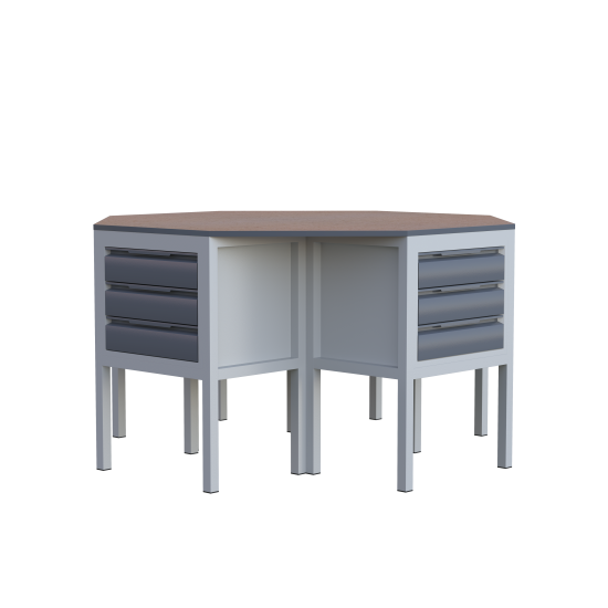 Sekizgen 12 Çekmeceli Sybtmz Çalışma Tezgahı