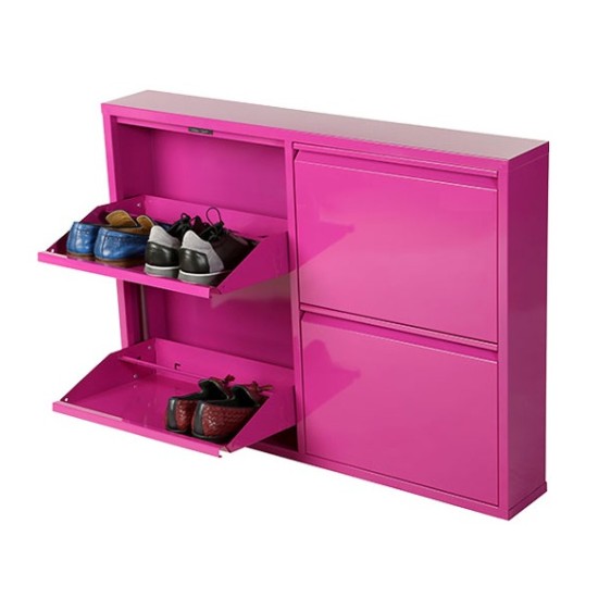 2+2 Çekmeceli Metal Ayakkabı Dolabı