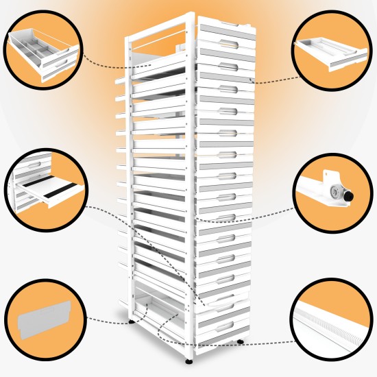 Sybtmz 60.10.05 Beş Üniteli Çekmeceli Eczane Rafı