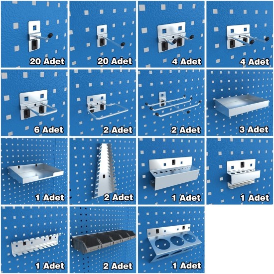 Sybtmz Profesyonel Delikli Takım Asma Panosu No:01
