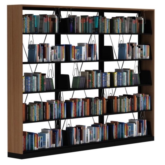 Üçlü tek yüzlü kitaplık