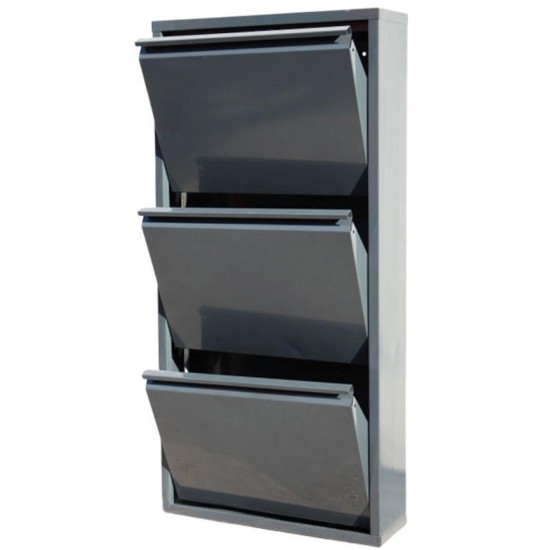 3 Çekmeceli Metal Ayakkabı Dolabı