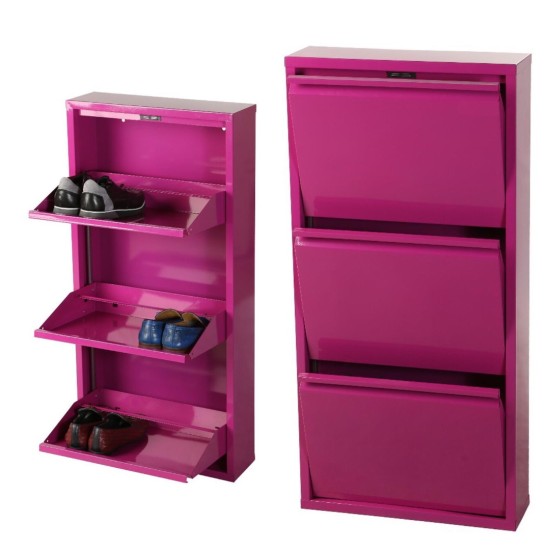 3 Çekmeceli Metal Ayakkabı Dolabı